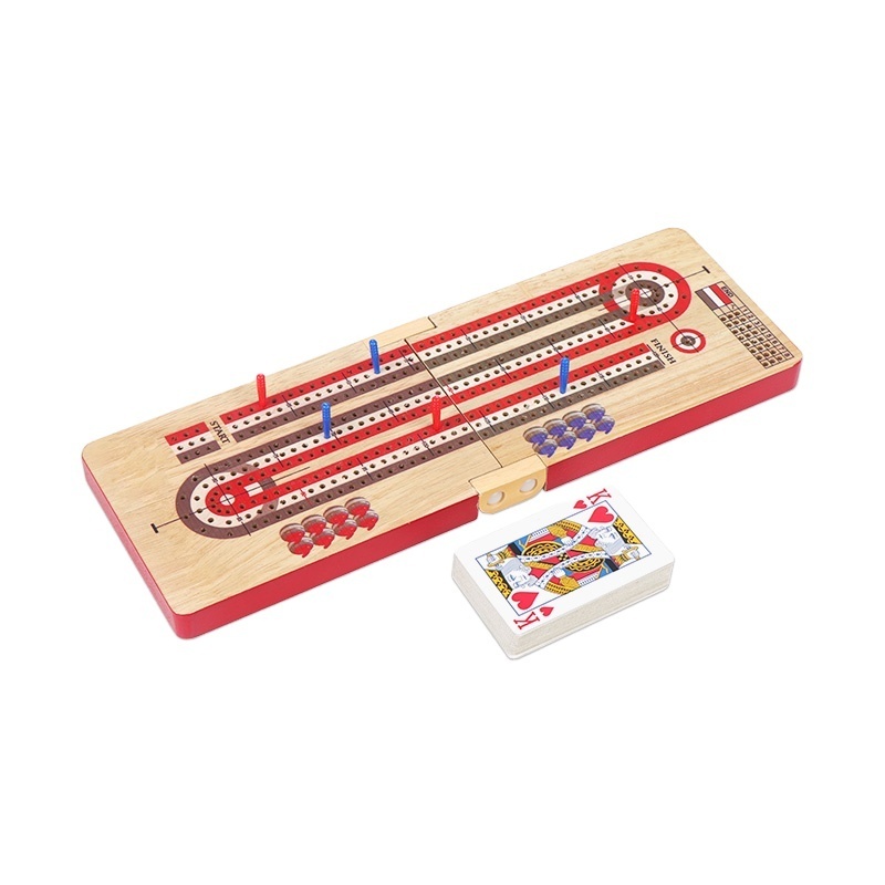 Educational Toys  Montessori wooden Juego de mesa de vino Table 3 tracks cribbage board game for adults kids