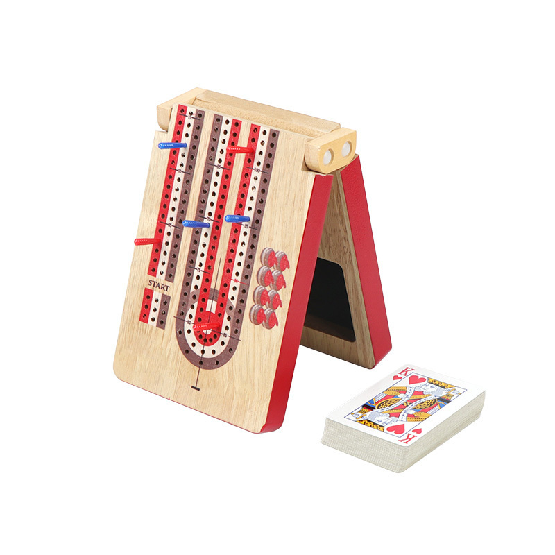 Educational Toys  Montessori wooden Juego de mesa de vino Table 3 tracks cribbage board game for adults kids