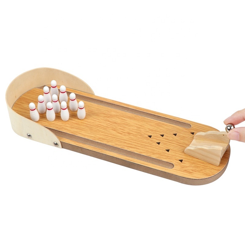 Best sellers of wooden mini table game Desktop mini Bowling Toys  for kids and adult MT7454