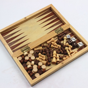 2 IN 1 Wooden chess and backgammon board folding multi-function game for kids adults