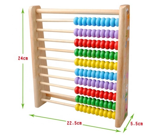 Wooden educational toy Wooden Beads Abacus Kids Calculate Counting Frame game