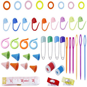 MGZ-15 Wholesale Locking Counter Stitch Ring Sewing Tools Crochet Tool Plastic Crochet Hook Set Custom