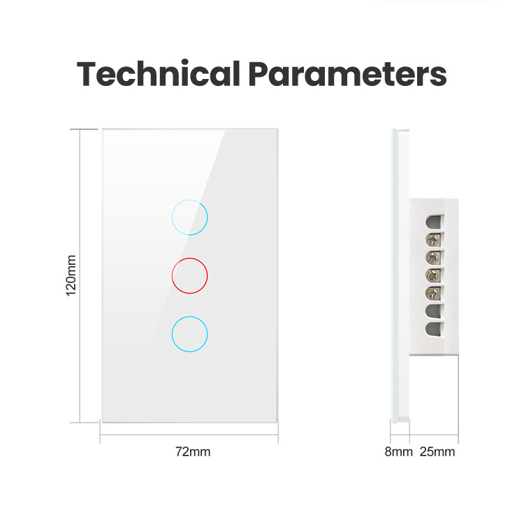 Zigbee US Standard Tuya Smart Home Touch Wall Light Switch Receiver for Light Smart Life Smart Switch