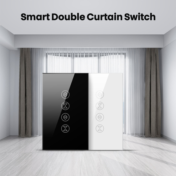 Avatto Tuya WiFi Smart Glass Touch Wireless Remote Wall Switches 1 2 3 4 Gang Controlled Smart Curtain Switch