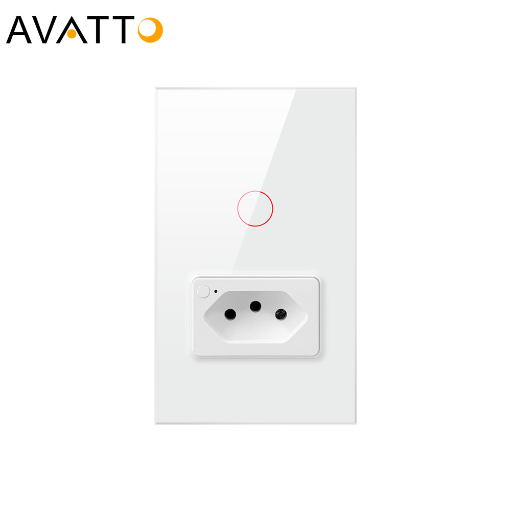 Brazil Smart Plug 100-240V 1/2Gang smart home wall light switch socket wireless remote control wifi sockets and switch for home