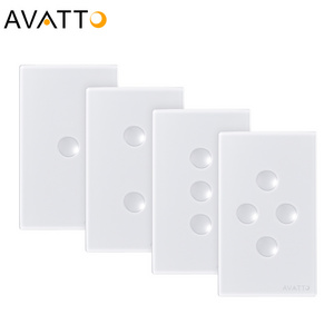 Avatto RD New Smart Tuya Zigbee Wall Light Switch Tempered Glass Electrical Wireless 1/2/3/4 Way Smart Light Switch