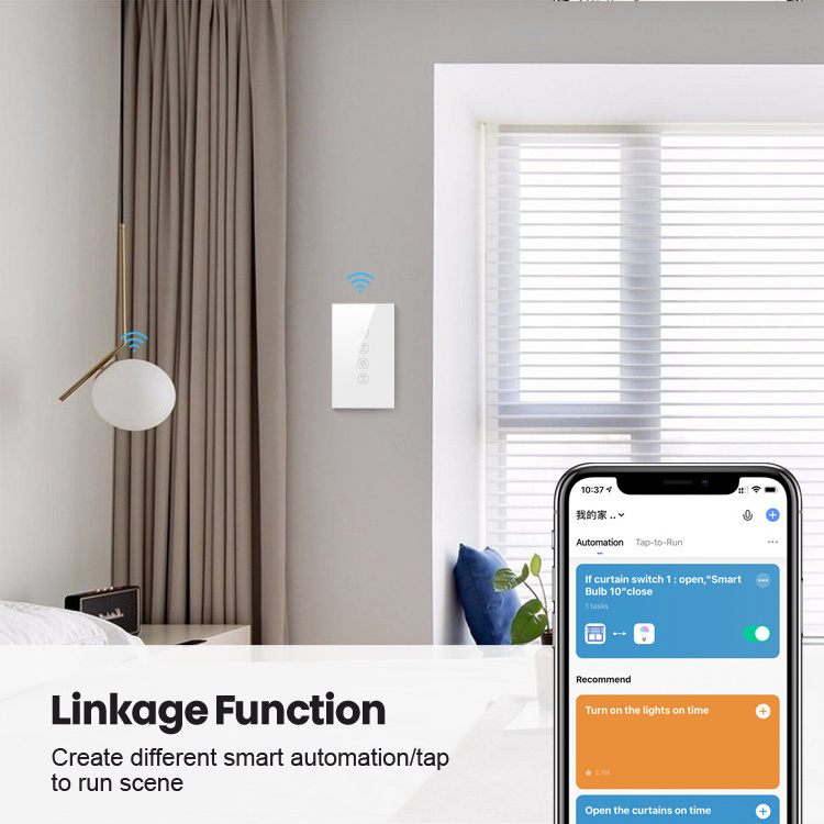 Avatto Tuya WiFi Smart Glass Touch Wireless Remote Wall Switches 1 2 3 4 Gang Controlled Smart Curtain Switch