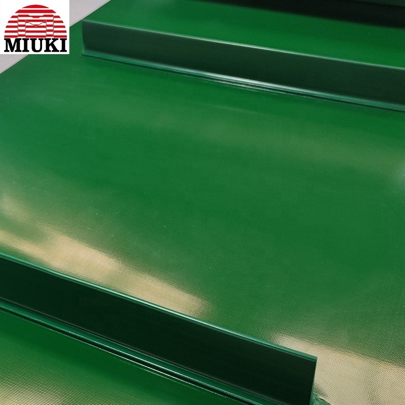 Miuki Green PVC T-type anti slip side wall baffle material conveyor belt customized by manufacturer