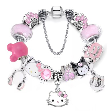 Newest cat charm bead for bracelet brand designer bracelet high quality non tarnish beaded bracelets for girls