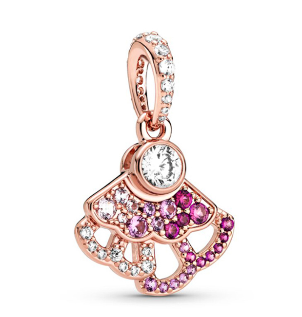 Bling pan dora rose gold charms bulk  zinc alloy slider charm for bracelet