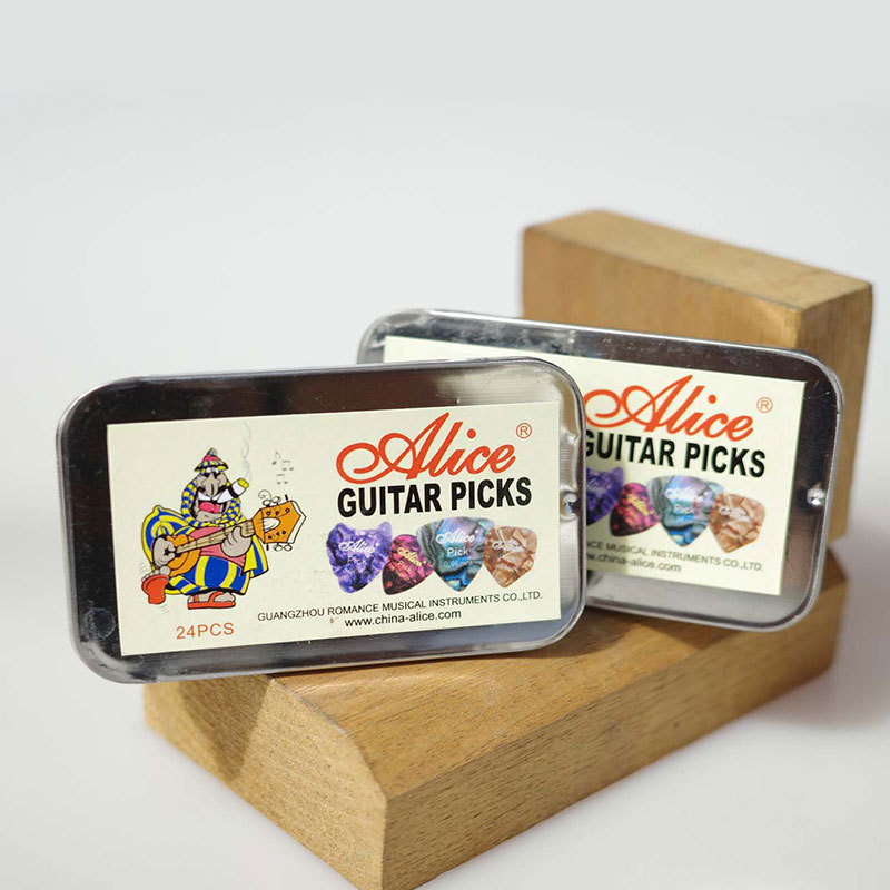 A011A Alice guitar pick box 24pcs electric classical acoustic pick Celluloid material