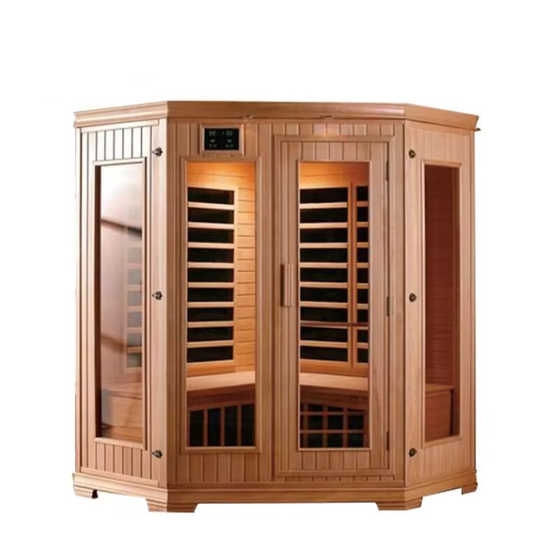 New Design 4 People Far Infrared Solid Wood Sauna Room Durable Outdoor Infrared Rooms for Sauna