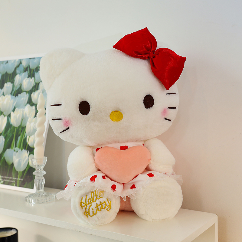 New Design Sanrio Cat Cute Toy Soft Plush Anime kt With Heart Dolls Stuffed Animal And Plush Toys For Girls