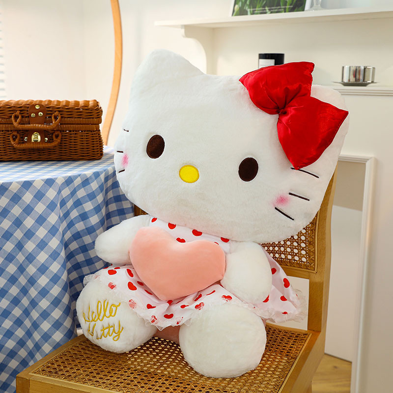 New Design Sanrio Cat Cute Toy Soft Plush Anime kt With Heart Dolls Stuffed Animal And Plush Toys For Girls