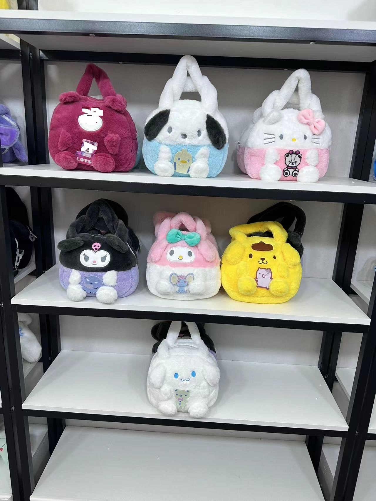 Wholesale Cartoon Sanrio Bag Kawaii Plush Melody Kuromi Soft Stuff Handbag  Stuffed Backpack Girl Children Gift