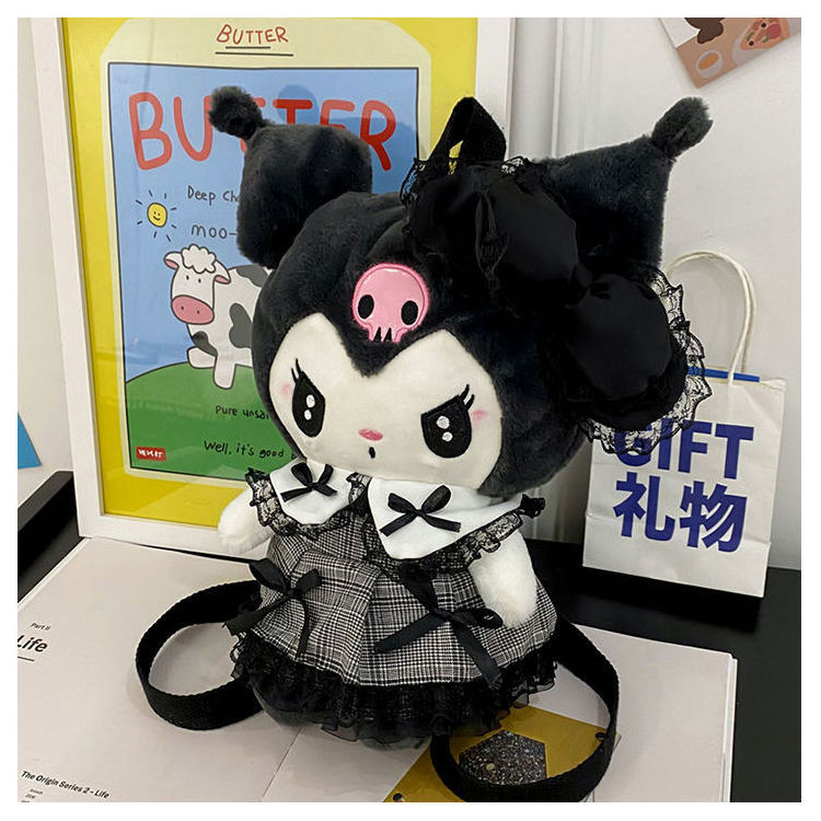 Hot Selling plush bags New Kuromi Anime Toys Girls Backpack Plush Sanrio Kuromi Backpack