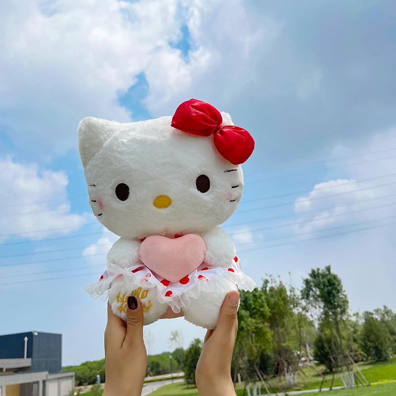 New Design Sanrio Cat Cute Toy Soft Plush Anime kt With Heart Dolls Stuffed Animal And Plush Toys For Girls