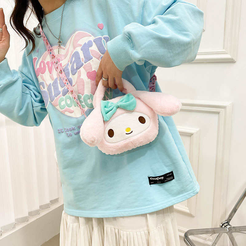 New Popular Cute Melody Soft plush bag Kuromi Plush bag rabbit bag For Children Gifts