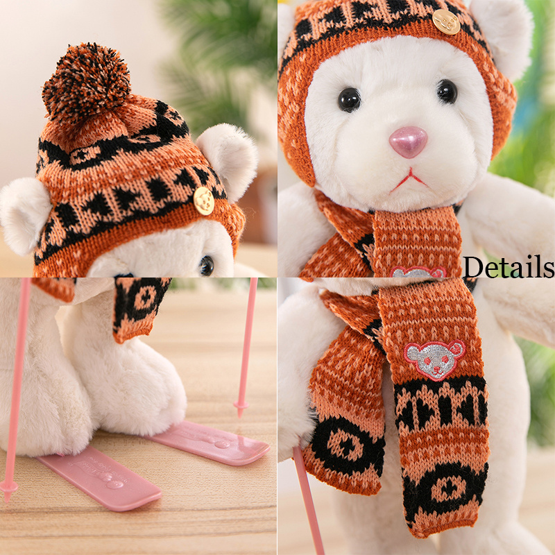 Skiing Bear Plush Toys Teddy Bear Plush Stuffed Toy, 30cm