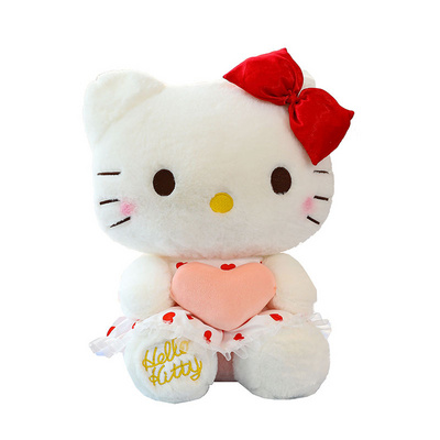 New Design Sanrio Cat Cute Toy Soft Plush Anime kt With Heart Dolls Stuffed Animal And Plush Toys For Girls