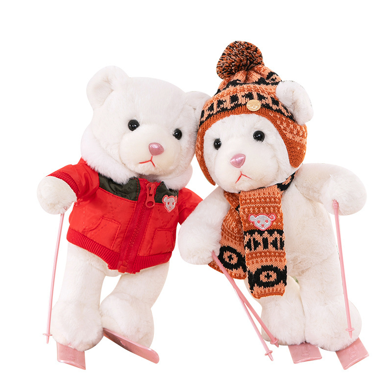 Skiing Bear Plush Toys Teddy Bear Plush Stuffed Toy, 30cm