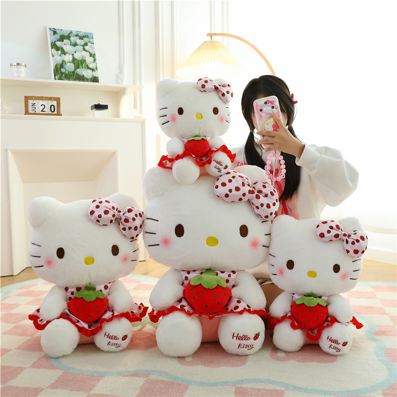 wholesale soft Hello Kawaii Kitty Sanrio Plush Toys Cute KT cat Pillow stuffed animals and plush  doll for kids