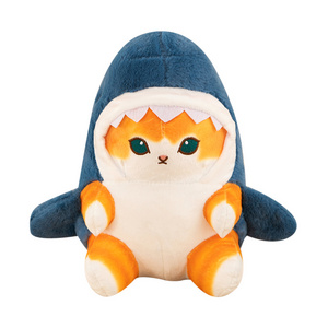 Cute shark cat stuffed animal toys cute toy soft plush shark cat plush pillow