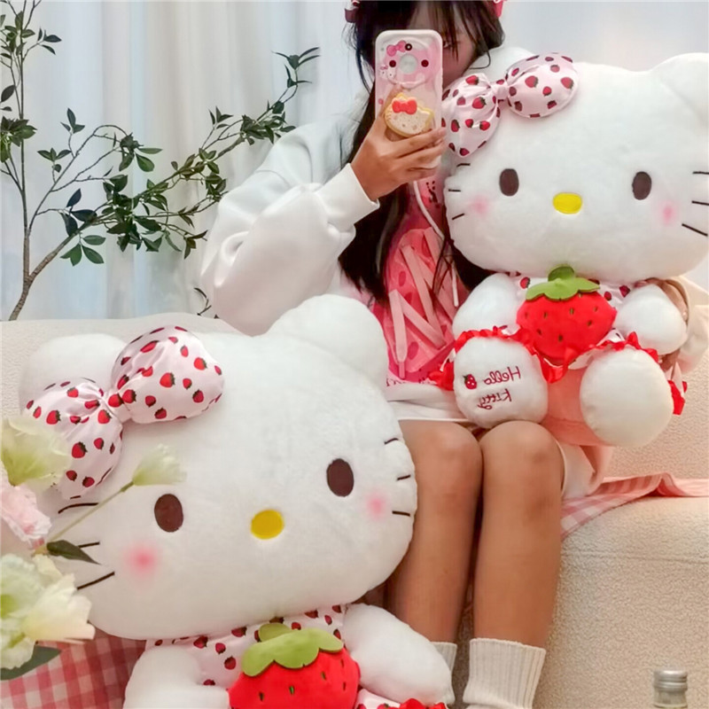 wholesale soft Hello Kawaii Kitty Sanrio Plush Toys Cute KT cat Pillow stuffed animals and plush  doll for kids