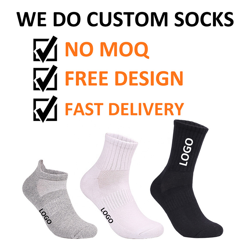 FREE DESIGN High quality custom men socks unisex custom logo fashion street cotton socks with your own custom design