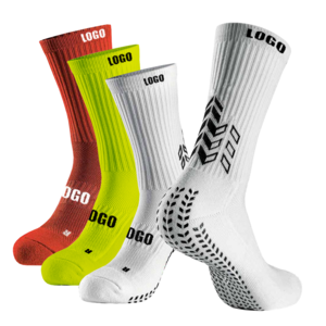 Grippy sticky sox Custom logo colorful non anti slip soccer athletic mens custom logo youth football grip socks