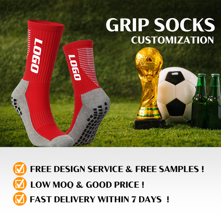 Custom Made Bottom Football socks Athletic Anti-slip Grip Football Socks short sports soccer socks