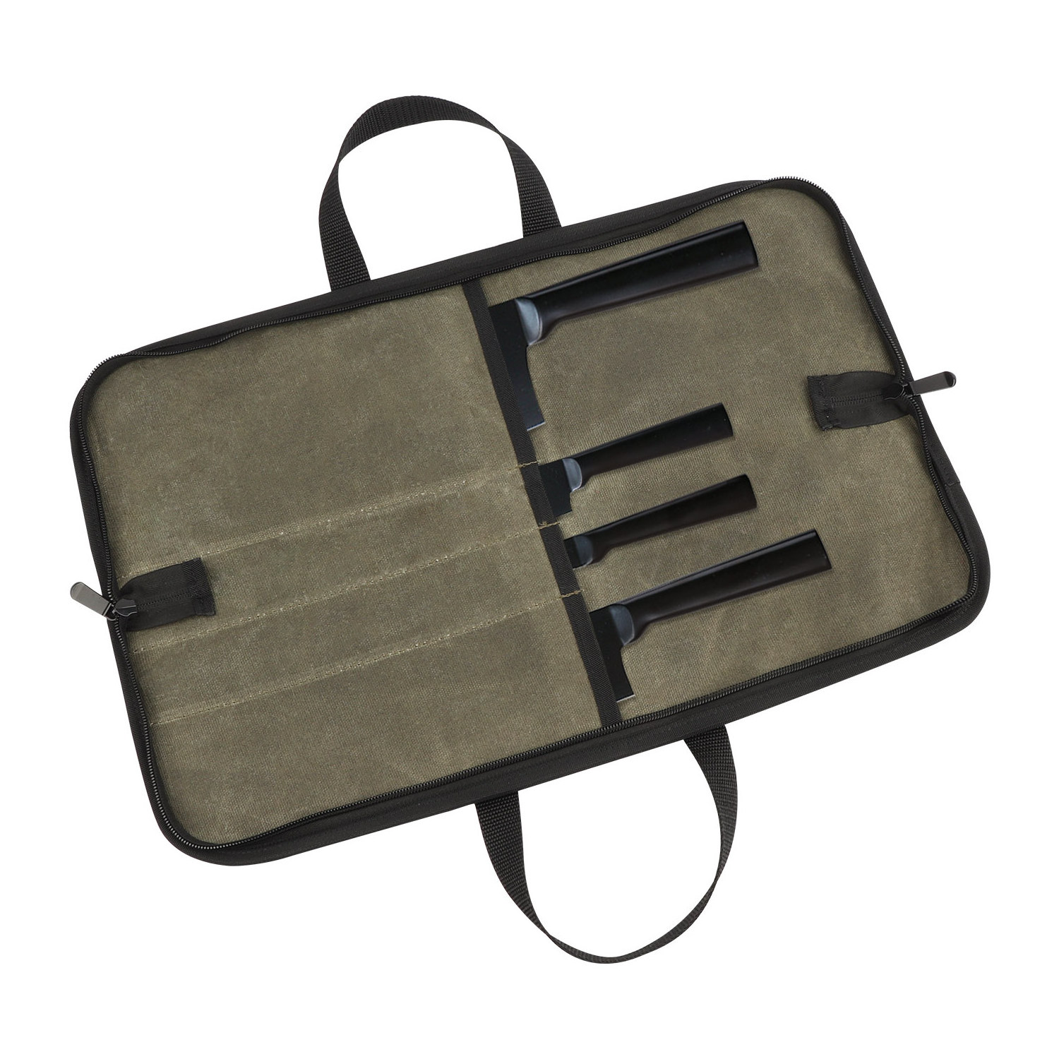 Custom Logo Canvas Material Foldable Knife Storage Case with 4 Slot Tool Bag Portable Chef Knife Bag