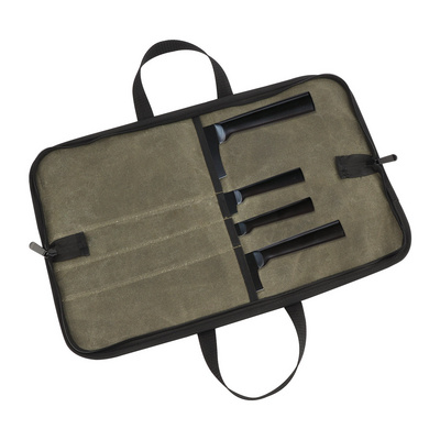 Custom Logo Canvas Material Foldable Knife Storage Case with 4 Slot Tool Bag Portable Chef Knife Bag