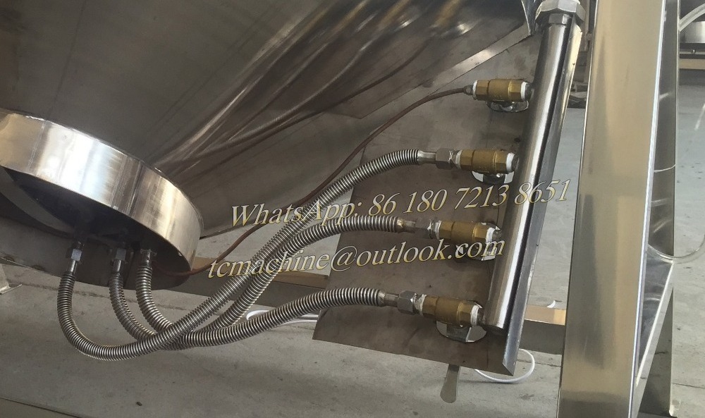 300L~600L gas heating jacketed kettle gas cooking pan cooking vat