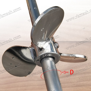 200mm 8 inch marine propeller for solid liquid crude palm oil mixing RH Sq. with 20mm 25/32" bore