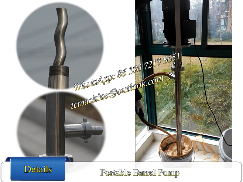 portable barrel pump 38L/min for epoxy resin at 50000cps Progressive Screw drum Pump barrel unloading pump