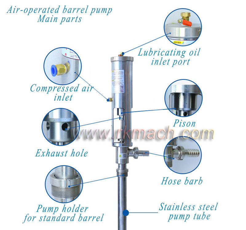 500L/H air driven barrel pump for Grease glycerin vaseline in 55 gallon drum