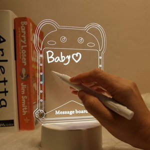 Note Board LED Night Light Message Board With Pen USB Power Decor Night Lamp Gift For Children Girlfriend Decorative Night Lamp