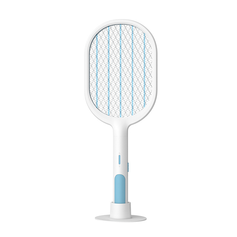 Electric Fly Swatter Racket, Mosiller 2 in 1 Bug Zapper with USB Rechargeable Base for Pest Insect Control & Flying Trap