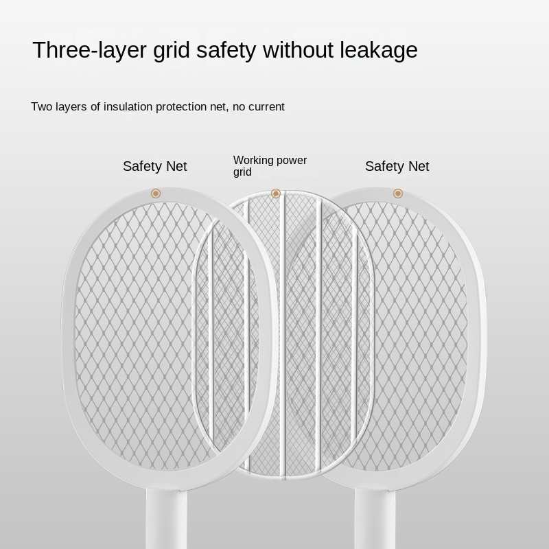 Electric Fly Swatter 2700V Bug Zapper Racket 2 in 1 Fly Swatter with 1200mAh Battery Rechargeable Mosquito Killer Lamp