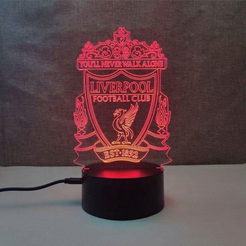 Customize 7 Colors Changing Football Club Night Light Glass Art Optical Illusion Lights 3D Acrylic Led Lamp For Home Decor