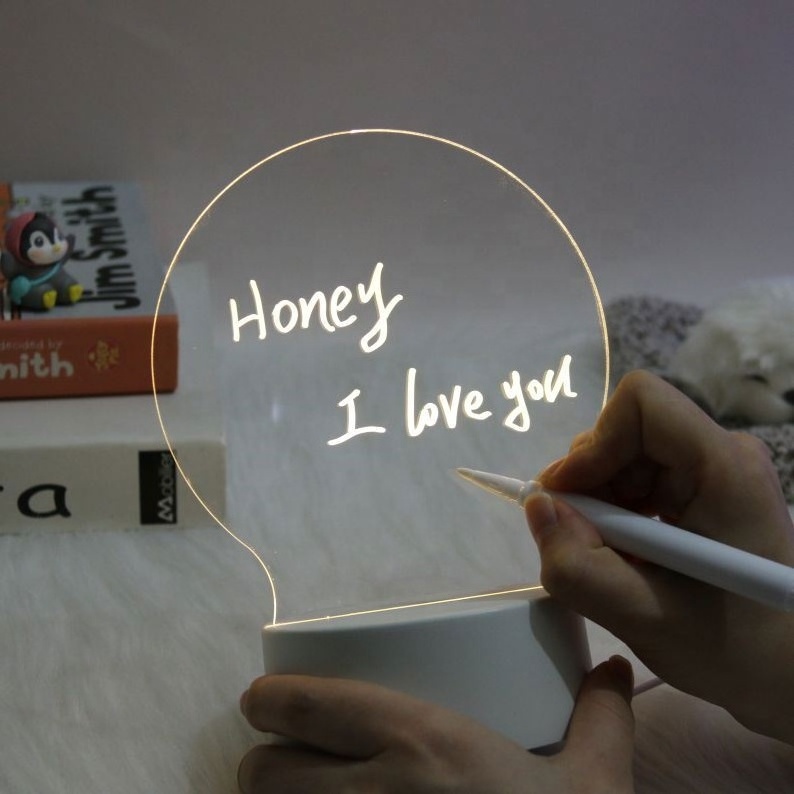 Note Board LED Night Light Message Board With Pen USB Power Decor Night Lamp Gift For Children Girlfriend Decorative Night Lamp