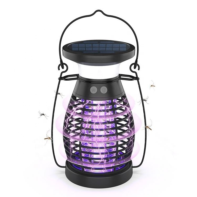 Solar & USB Rechargeable 2000mAh Outdoor Bug Zapper  Home UV Led Lantern Mosquito Killing Lamp Electronic Mosquito Killer