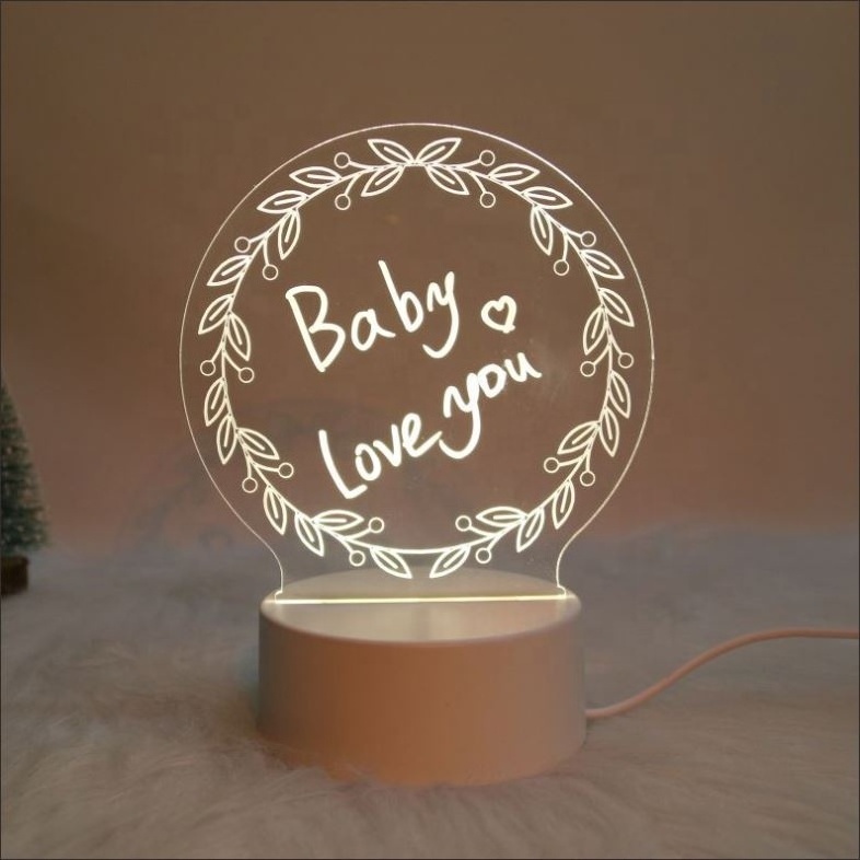 Note Board LED Night Light Message Board With Pen USB Power Decor Night Lamp Gift For Children Girlfriend Decorative Night Lamp