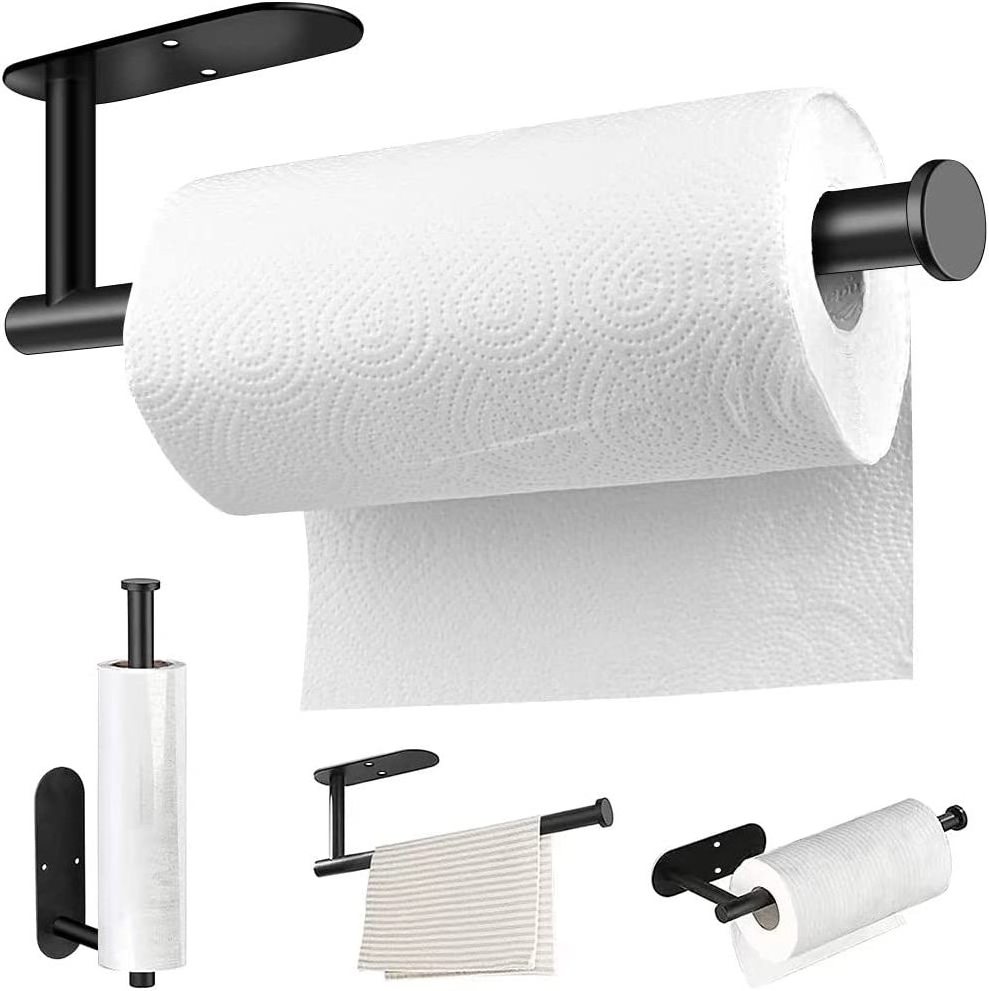 High Quality Under Cabinet Wall Mount Adhesive Paper Towels Rolls Stainless Steel Kitchen Roll Holder