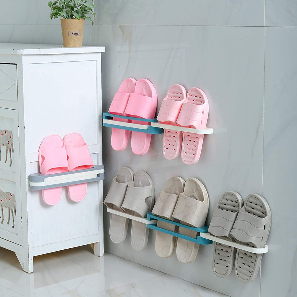 Foldable Bathroom Rack Wall Hanging Non Perforated Toilet Wall Drain Storage Artifact Toilet Shelf Storage Holders