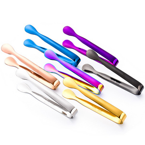 2024 Kitchen Small Kitchen Tiny Mini Sugar Tongs Stainless Steel Small Serving Tongs Metal bar ice tong stainless steel