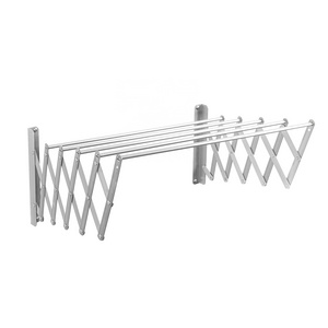 Hot Sale Stainless Steel Accordion Retractable Drying Rack Wall Mounted Clothes Folding Drying Rack for Laundry Room Bathroom