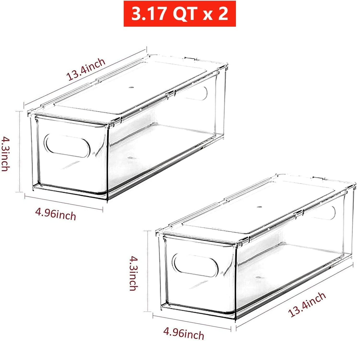 High Quality Stackable Fridge Drawer Organizer Refrigerator Organizer Fridge Bins With Pull-out Drawer