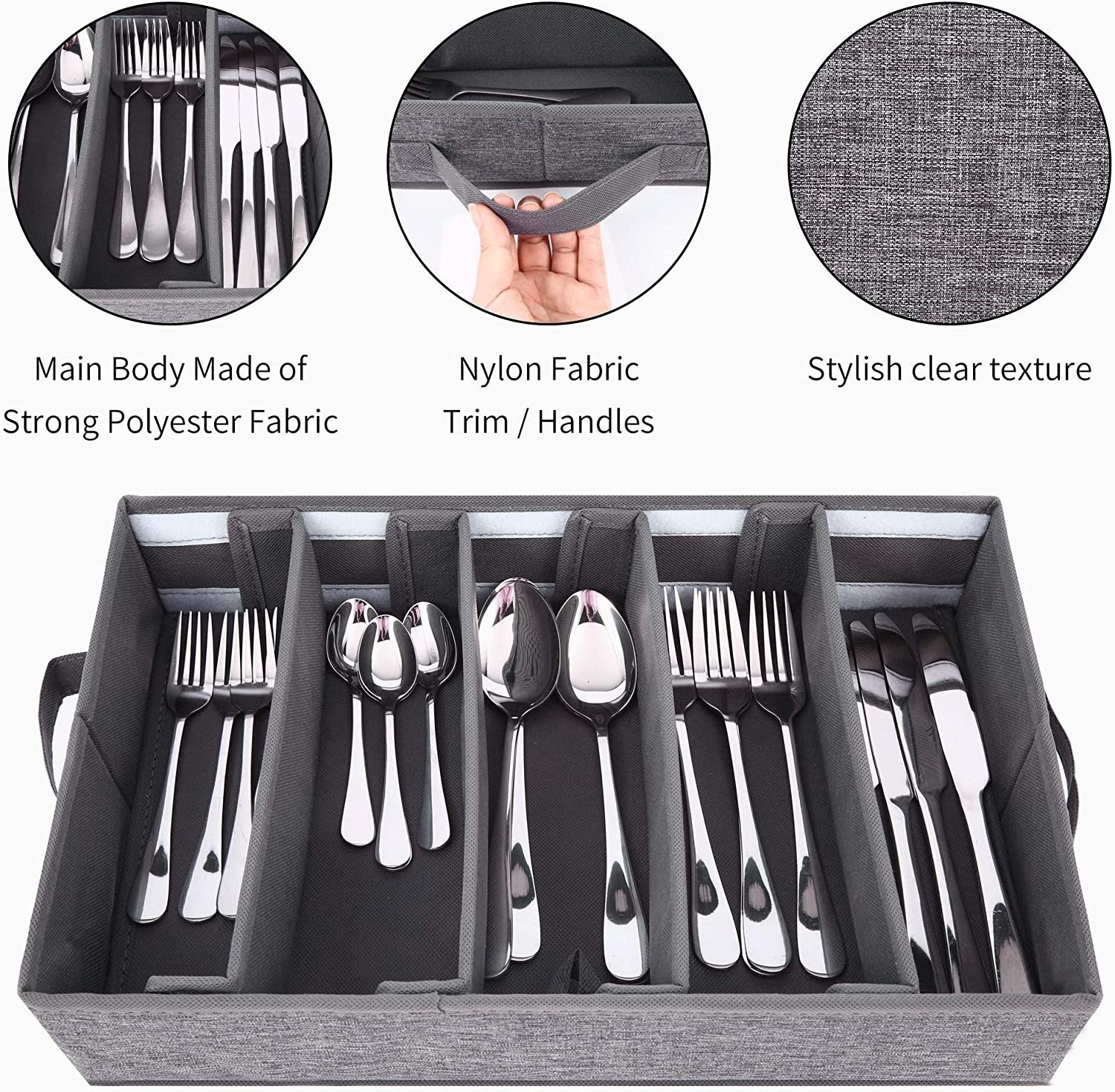 High Quality Flatware Storage Case Silverware Storage Box Silverware Organizer With Lid